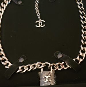 Chanel Padlock Necklace Black AUTHENTIC